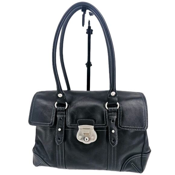 Vintage 90s ETIENNE AIGNER XL Leather Satchel Bag Handbag Tote Structured Doctor - Picture 1 of 15